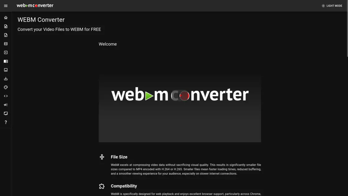 WEBMConveter.app Home Page