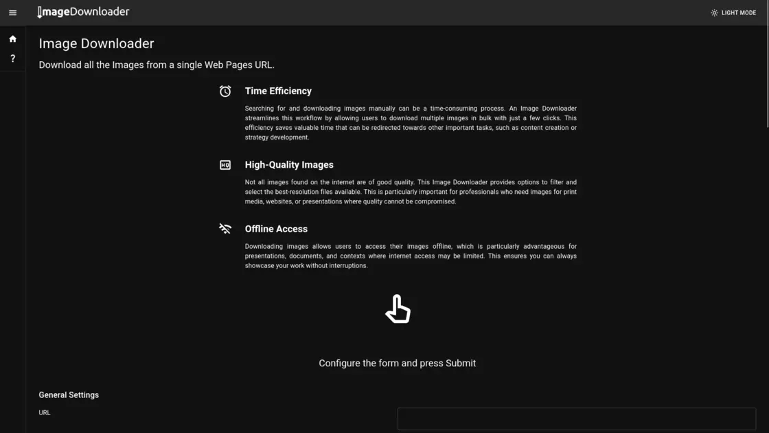 ImageDownloader.website Home Page