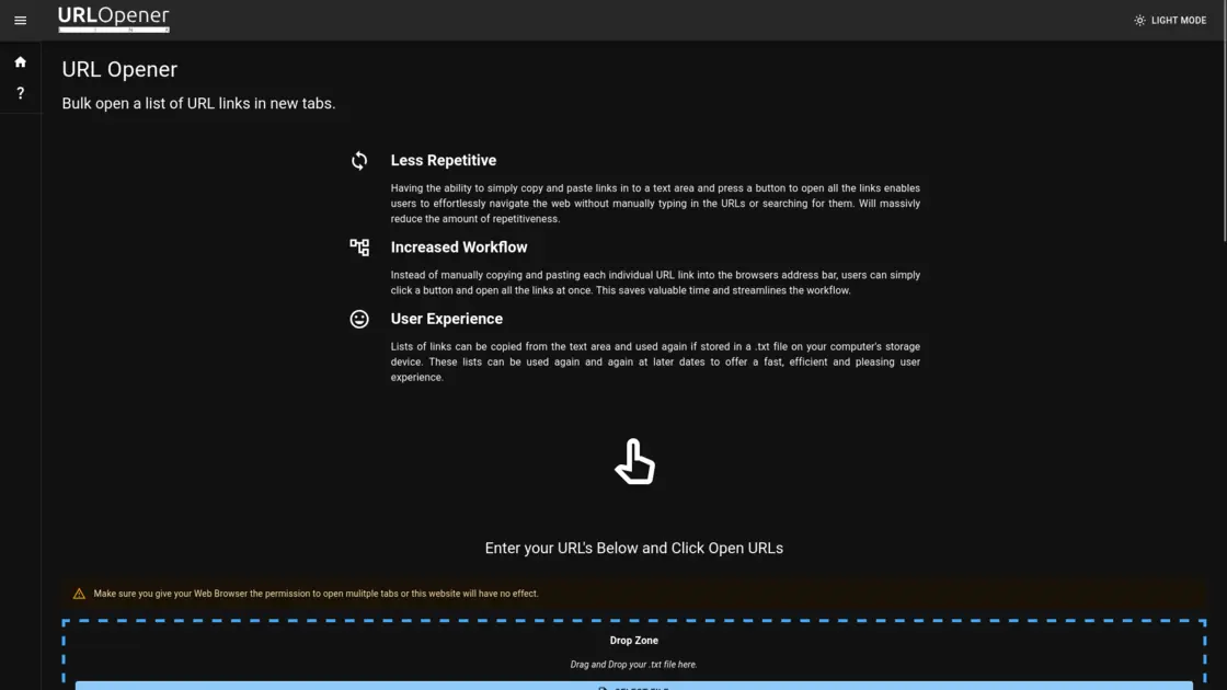 URLOpener.link Home Page